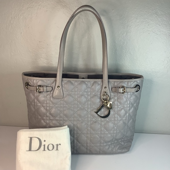 Dior Handbags - ⚜️ Christian Dior Cannage Coated Canvas Panarea Tote bag /Gray⚜️